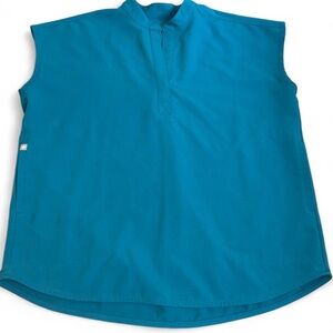 FIGS Rafaela Sleeveless Scrub Top Small Teal Blue Technical Collection